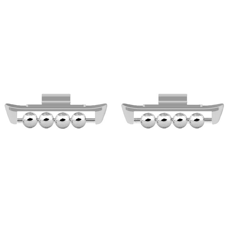1 Pair for Xiaomi Smart Band 8 Pro / Redmi Watch 4 DIY Watch Strap Adapter Beads Design Metal Connector - Silver
