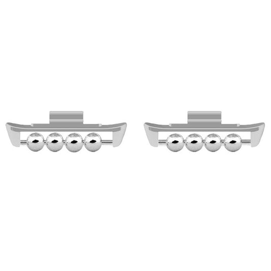 1 Pair for Xiaomi Smart Band 8 Pro / Redmi Watch 4 DIY Watch Strap Adapter Beads Design Metal Connector - Silver