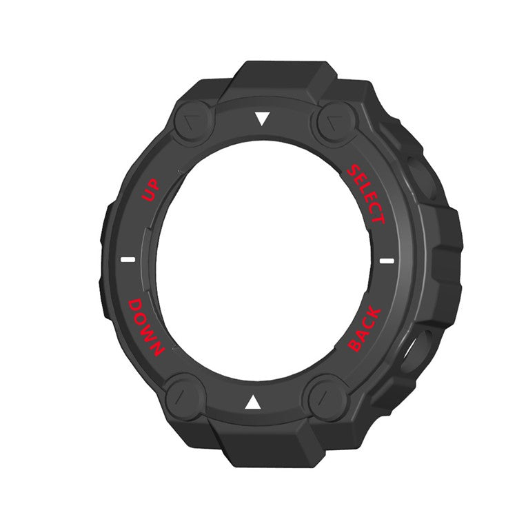 Anti-falling Scratch Proof Frame Protective Case Watch Shell for Huami Amazfit T-Rex A1918 - White Scale/Red Words