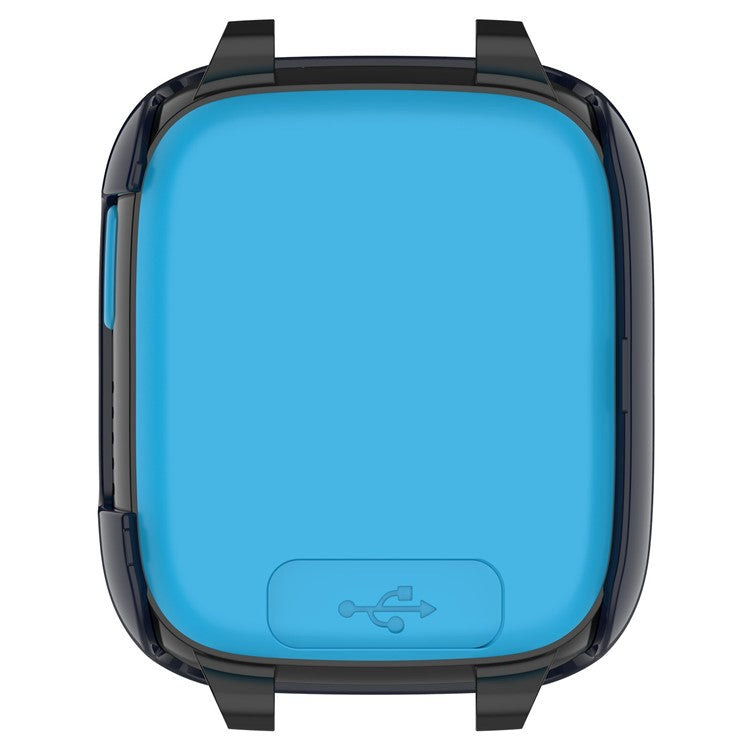 For Xplora XGO3 Hard PC Watch Case Overall Protective Cover with HD Tempered Glass Film - Dark Blue