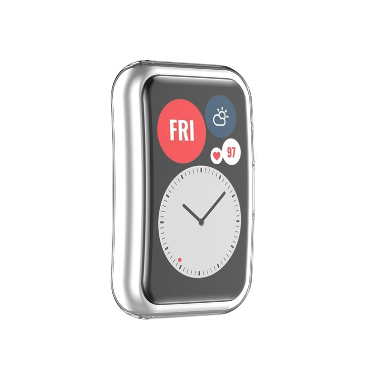 Electroplated TPU Cover All-around Protective Case for Huawei Watch Fit TIA-B09 - Transparent