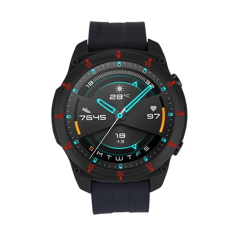 Sports Style Dual Color TPU Protective Watch Case Cover for Huawei Watch GT 2 46mm - Black/Red