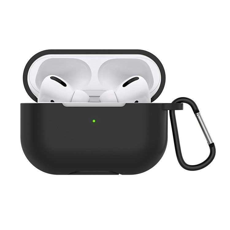 Solid Color Wireless Earphone Silicone Protective Case Cover for Airpods Pro - Black