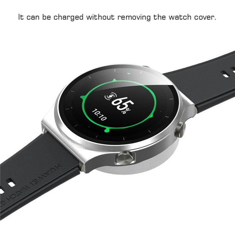 Smartwatch Electroplated Matte PC Frame Cover with Tempered Glass Screen Protector for Huawei Watch GT 2 Pro - Silver
