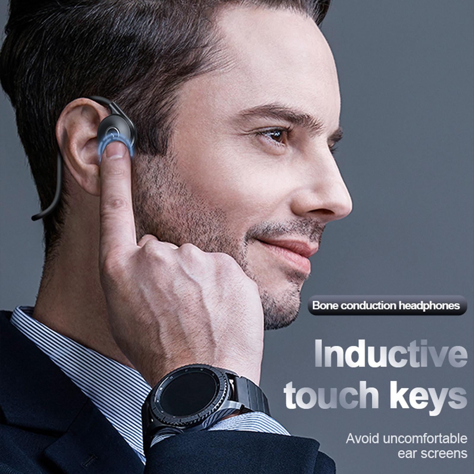 Bone Conduction Headphones with Mic for Running Driving Low Latency Black