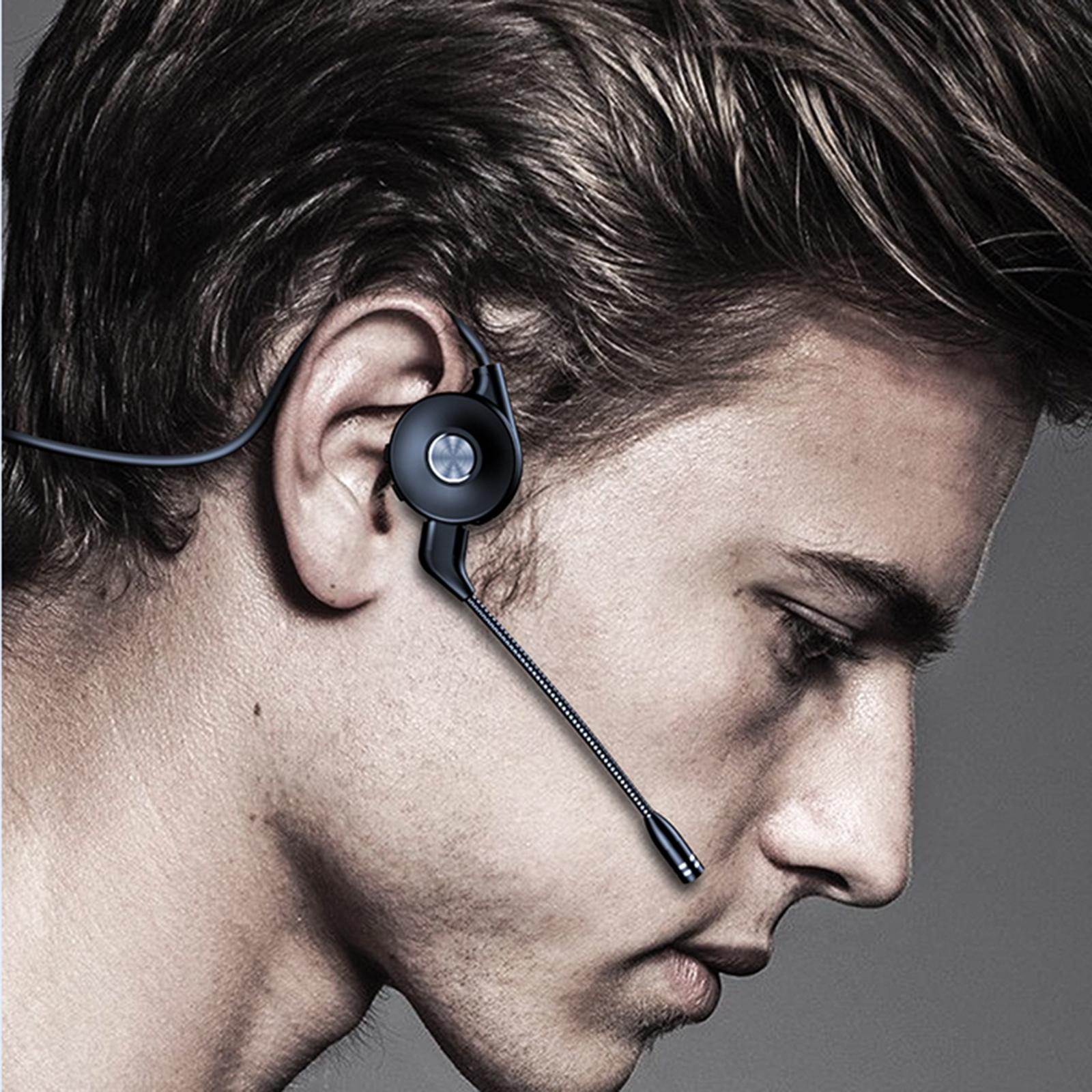 Bone Conduction Headphones with Mic for Running Driving Low Latency Black