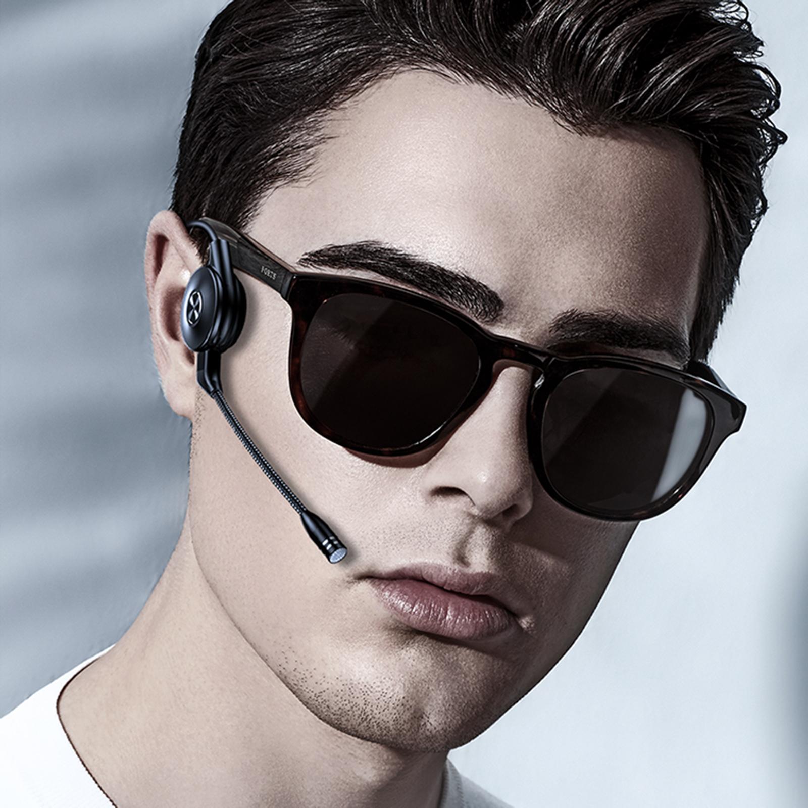 Bone Conduction Headphones with Mic for Running Driving Low Latency Black