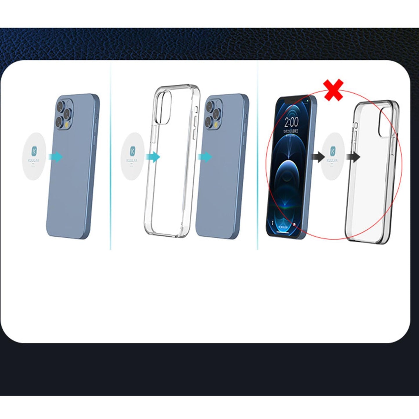 Magnet sticker Metal Plate Disk Safe Strong Magnetic for iPhone Black