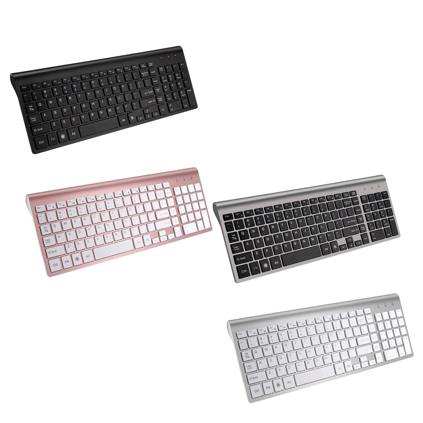 Desktop Slim 2.4G Wireless Keyboard Quiet for PC Laptop Numeric Keypad Black