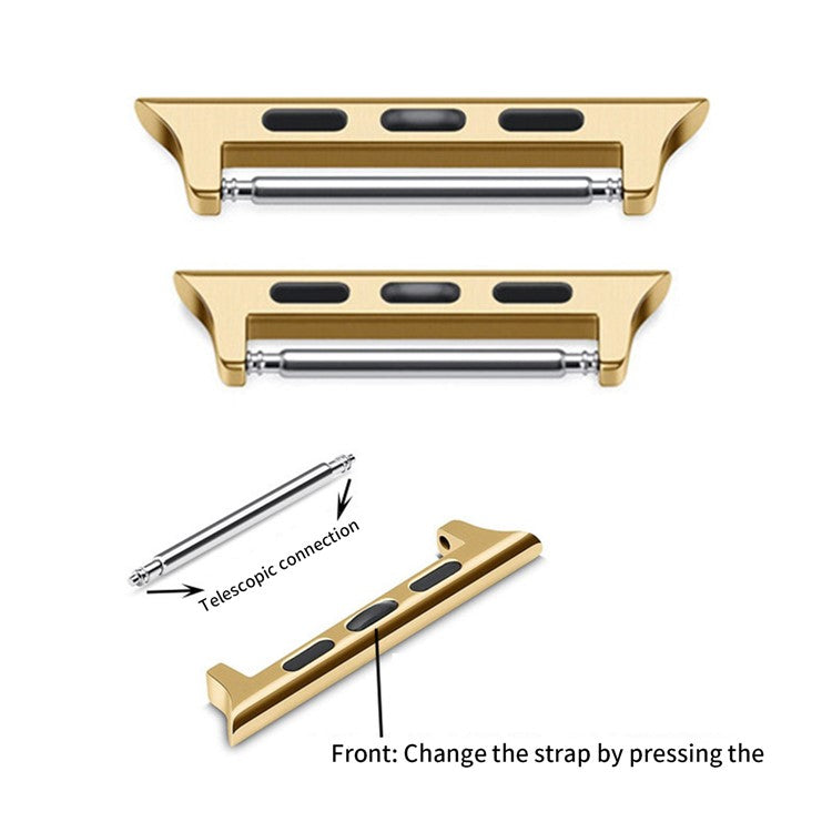 1 Pair For Apple Apple Watch Ultra 2 Ultra 49mm / 9 8 7 45mm / 6 5 4 SE (2023) SE (2022) SE 44mm / 3 2 1 42mm Watchband Connector Adapter, 14mm - Starlight