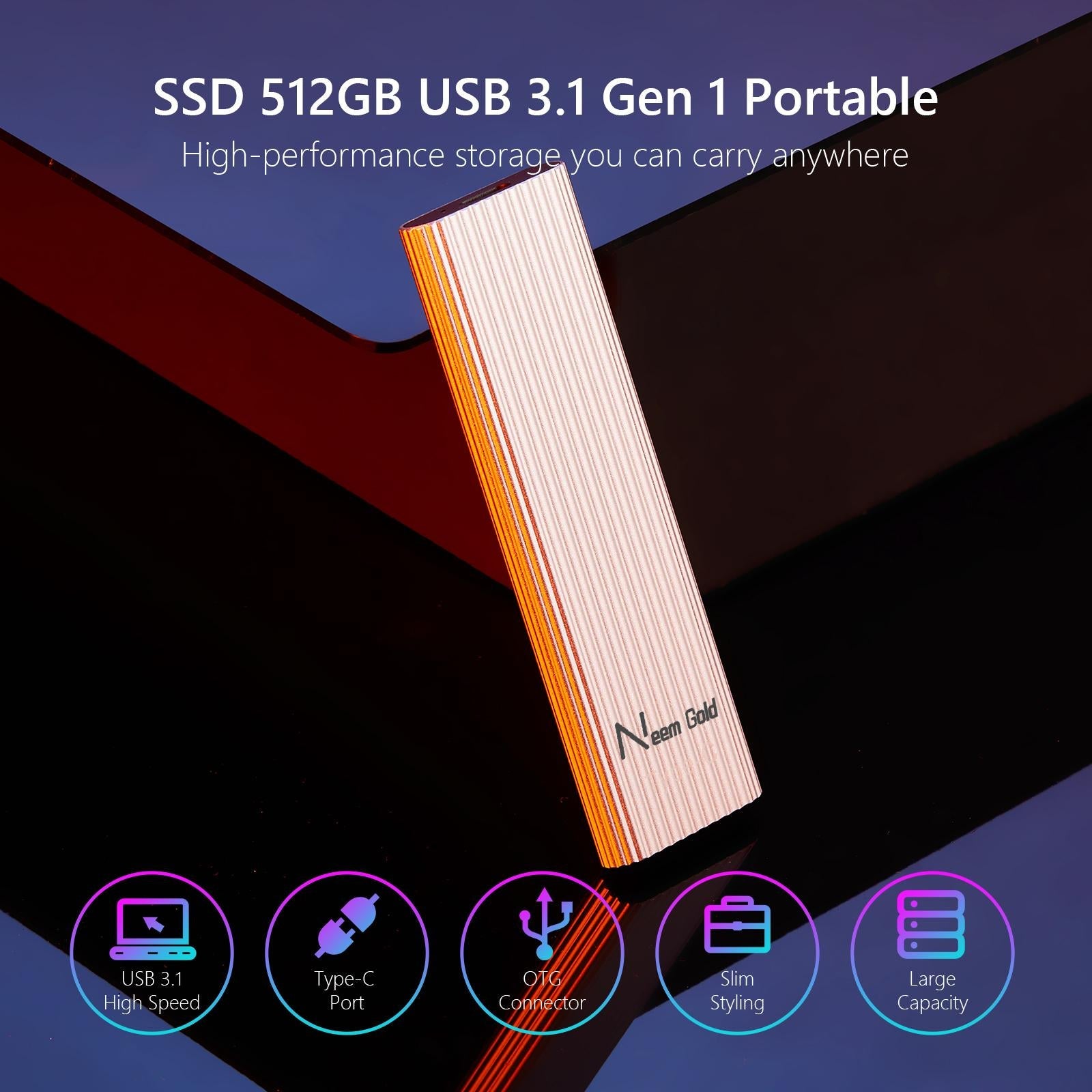 External SSD USB3.1 Solid State Disk for TV  Phone Camera 2TB Silver