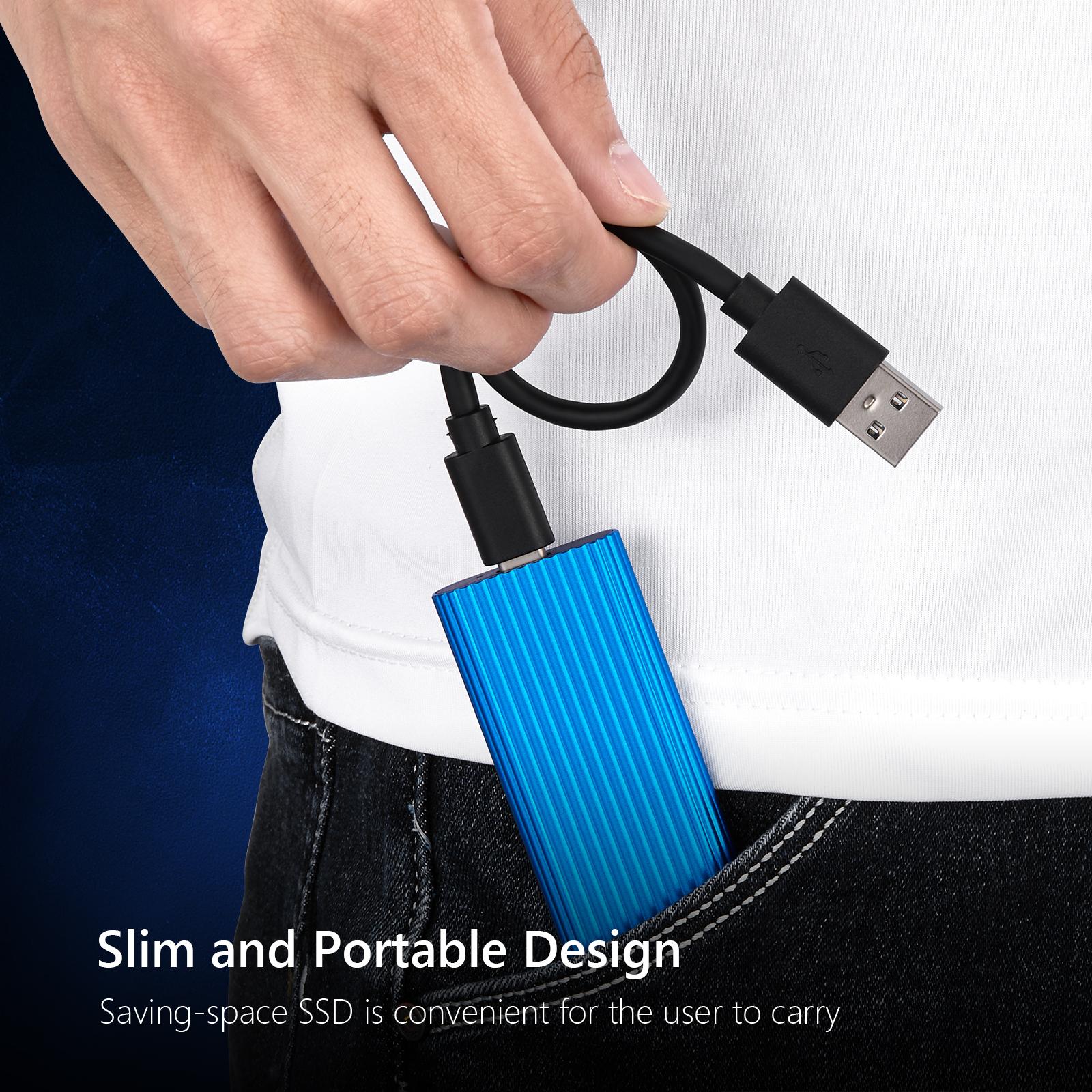 External SSD USB3.1 Solid State Disk for TV  Phone Camera 2TB Blue