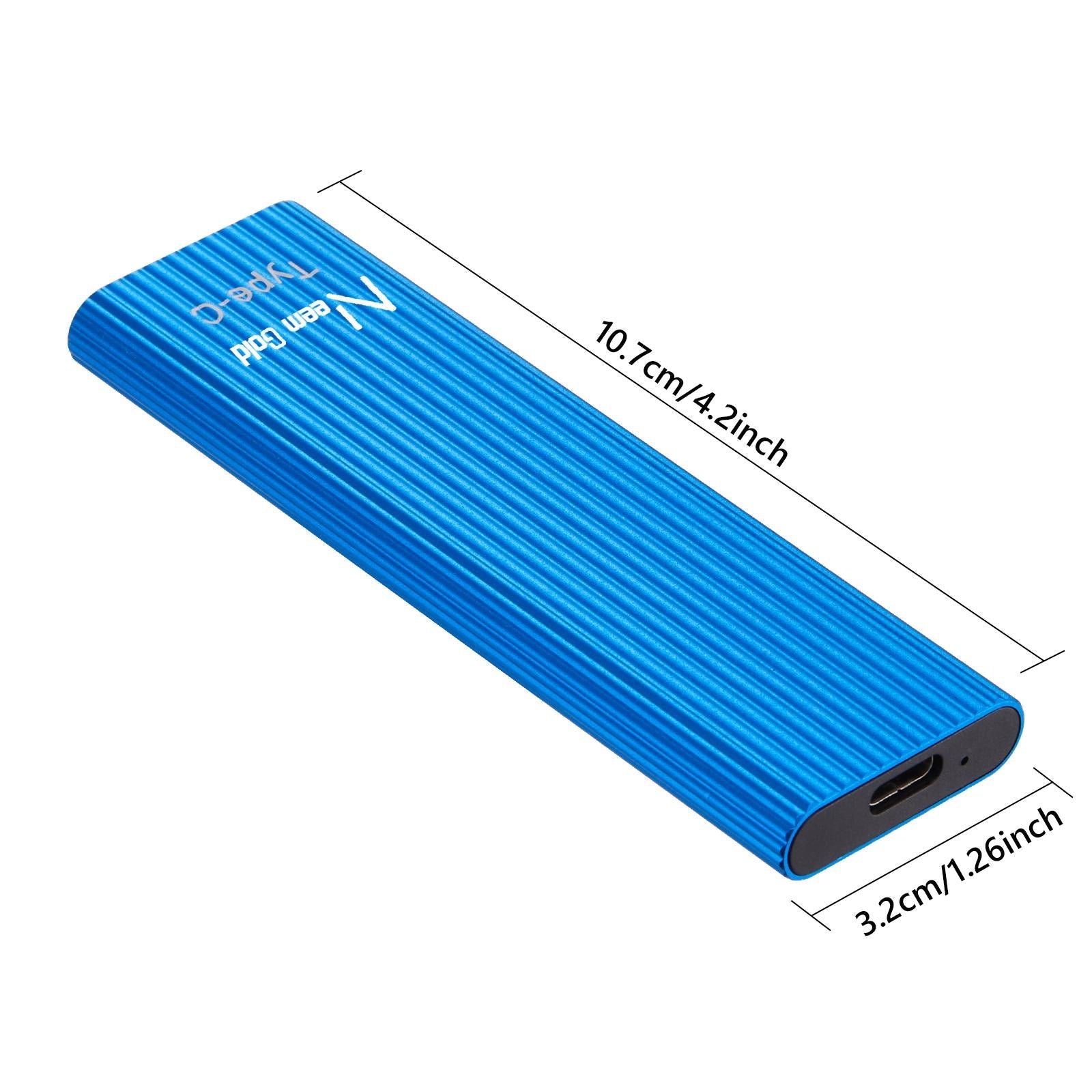 External SSD USB3.1 Solid State Disk for TV  Phone Camera 2TB Blue