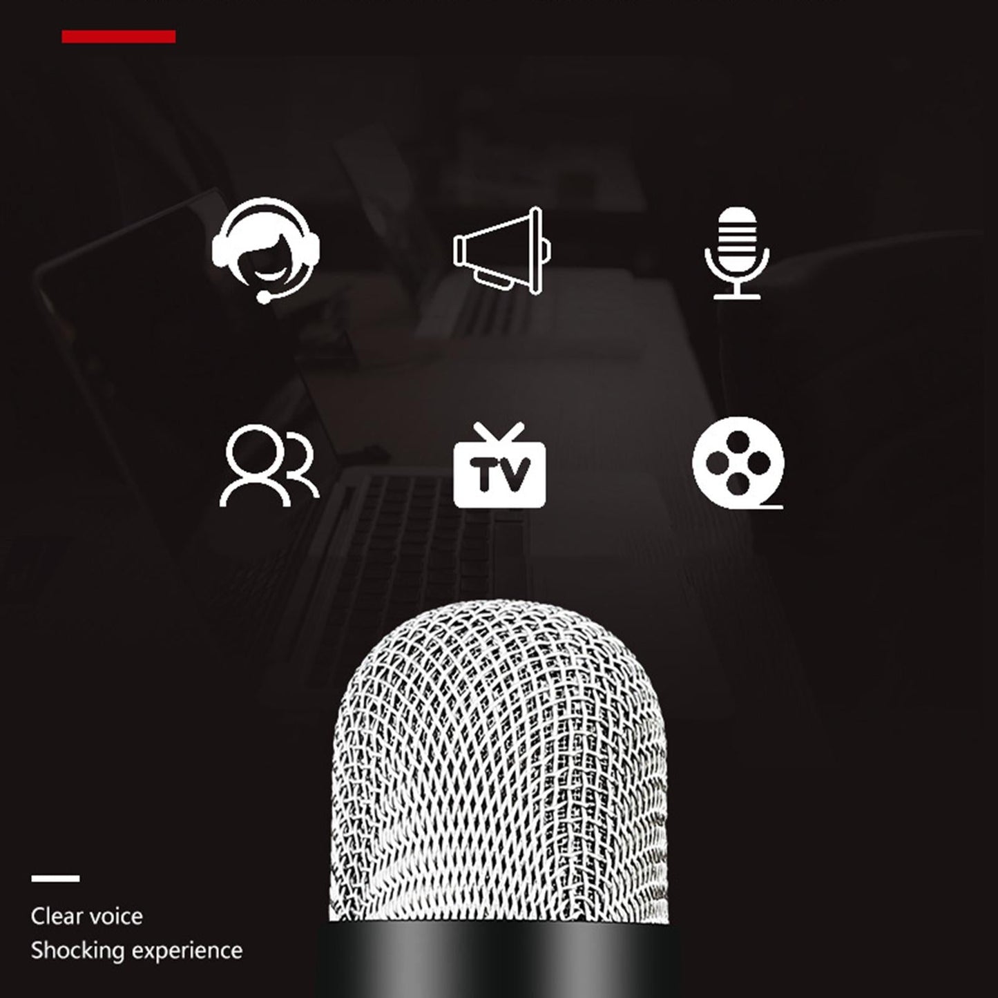 Condenser USB Microphone w/Stand for PC Laptop Gaming Studio Recording Chat