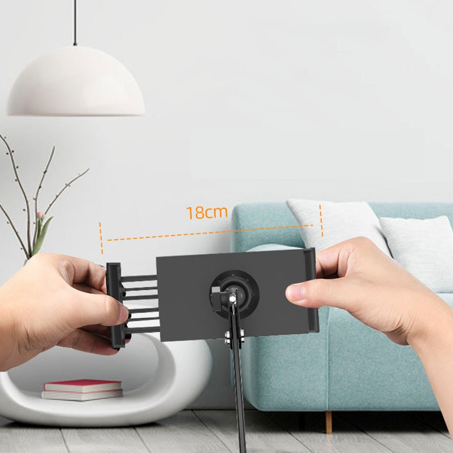 Foldable Arm Smartphone Cell Phone Holder Mount with Clamp for Tablet
