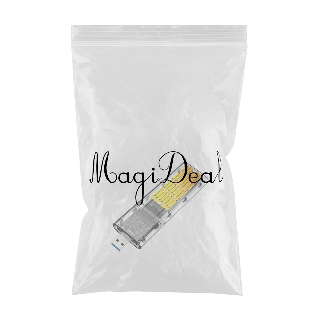 SSD to SATA 5 Gbps Hard Drive Enclosure Plug and Play External Perspective Golden