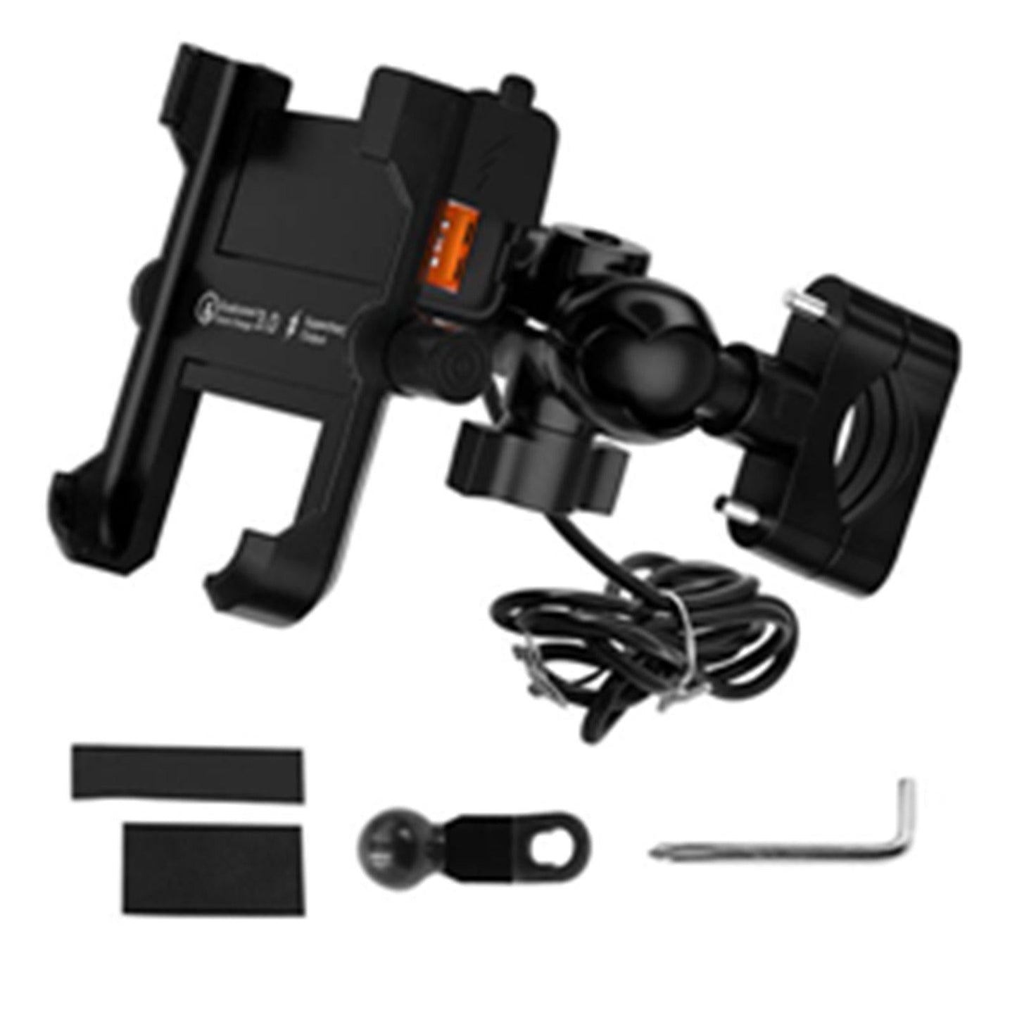 Motorcycle Smartphone Bracket for Cruiser Waterproof Intelligent Recognition Black