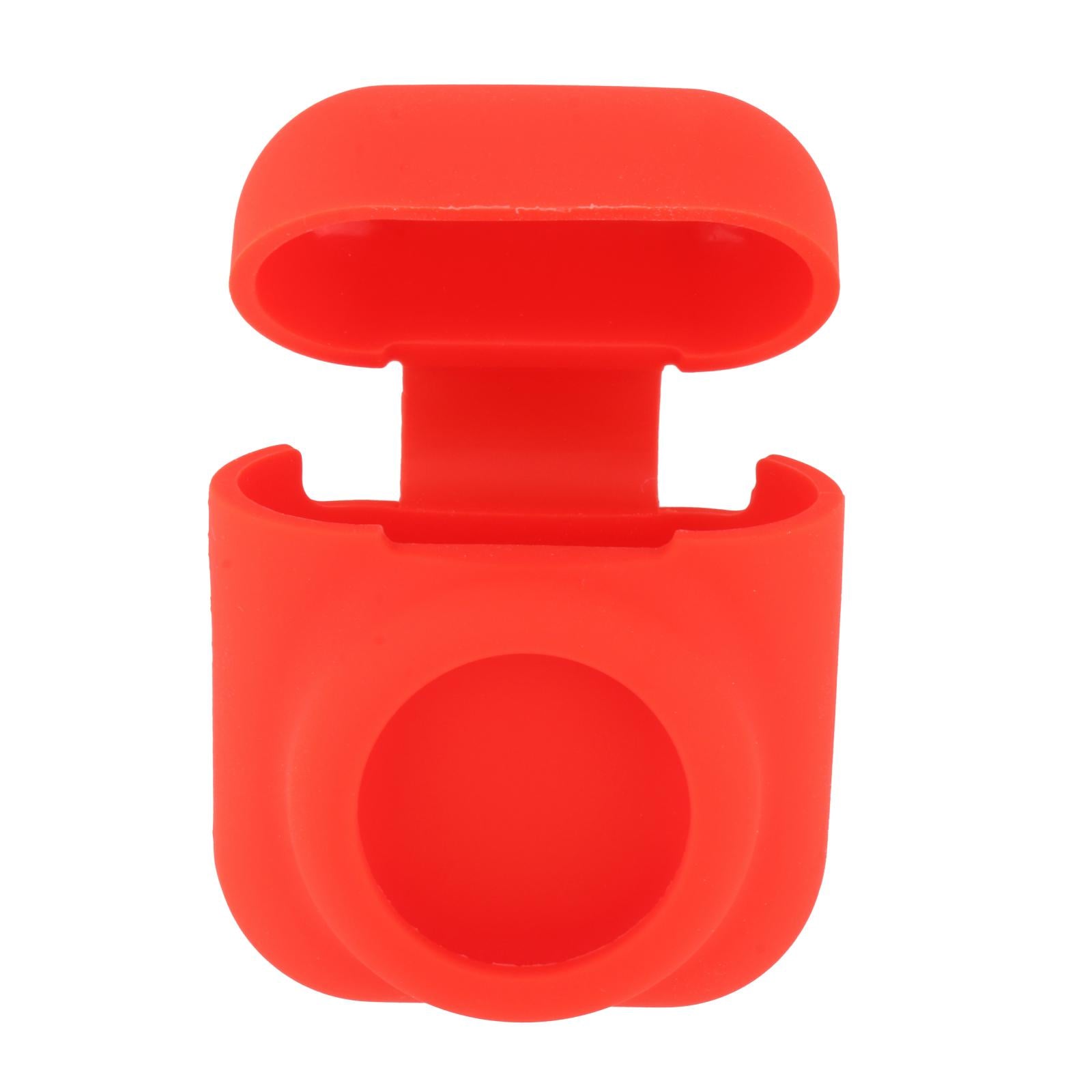 Silicone Case with Key Chain Hang Wallet Tablet Key Anti-Scratch for Airtag, Red