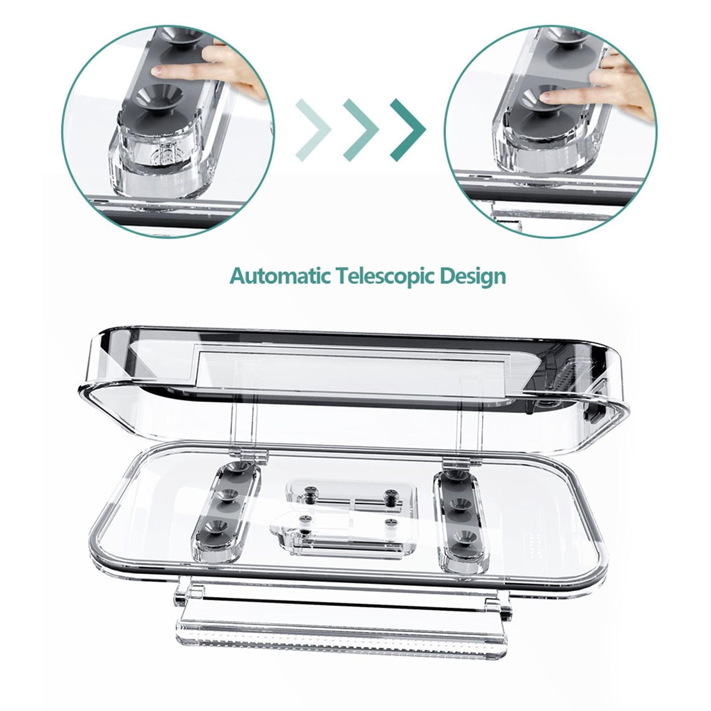 Waterproof Anti-Fog Clear Shower Wall Phone Holder Case Adhesive Punch-free