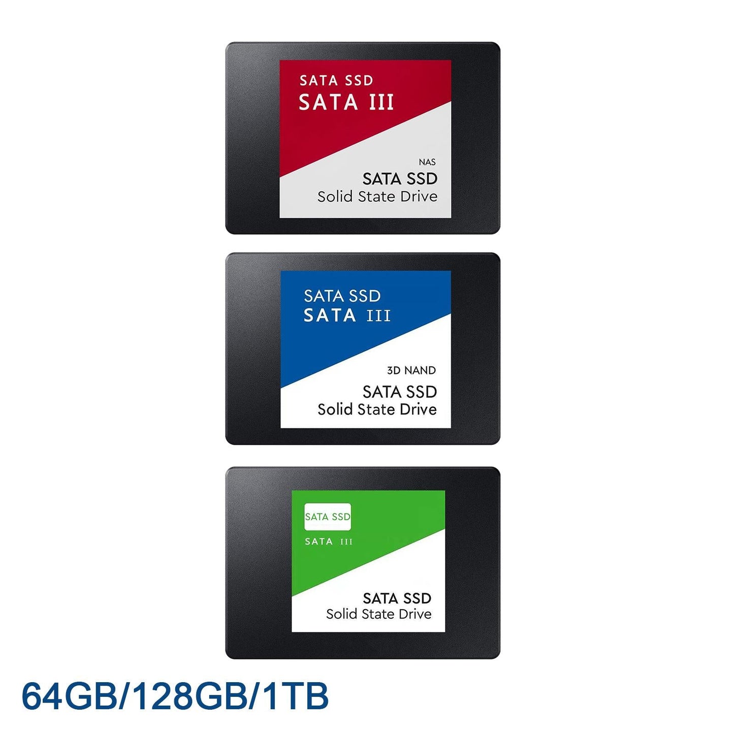 2.5 inches SATA 3.0 SSD Internal Solid State Drive for PC Laptop Blue 64GB