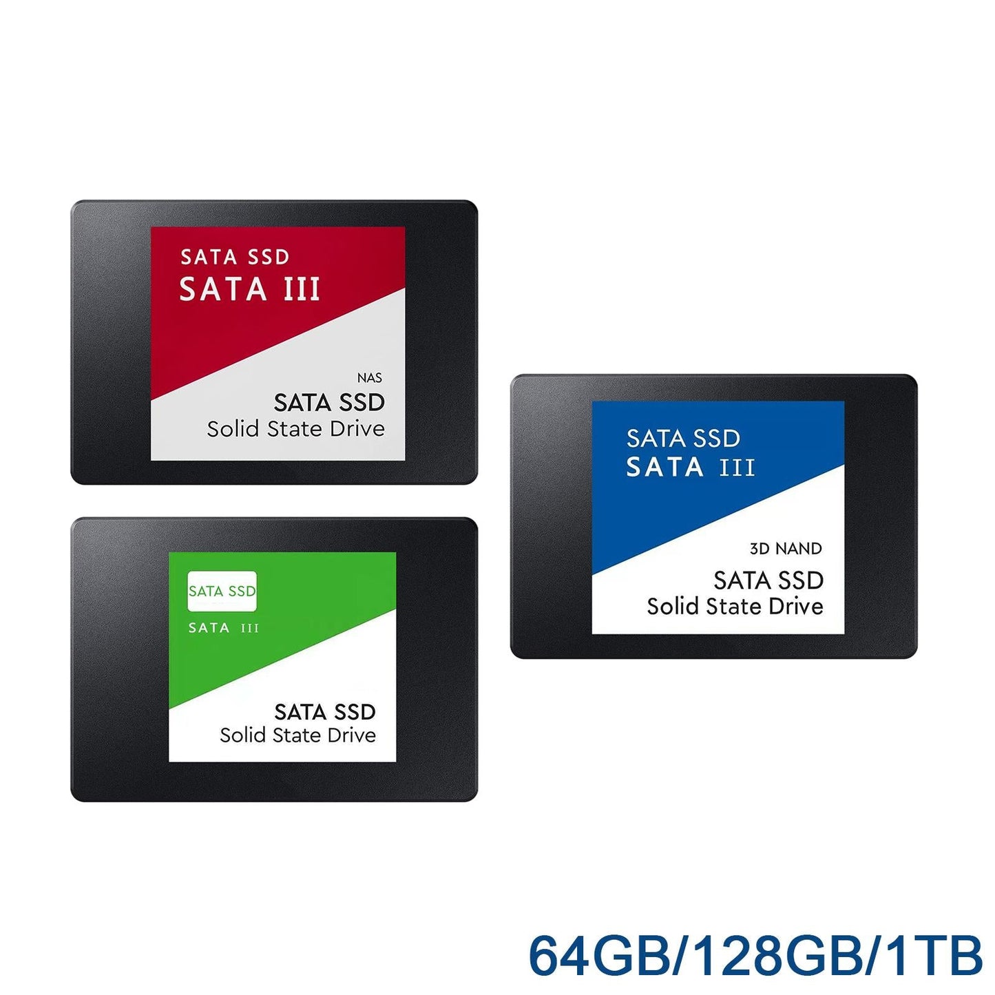 2.5 inches SATA 3.0 SSD Internal Solid State Drive for PC Laptop Blue 64GB