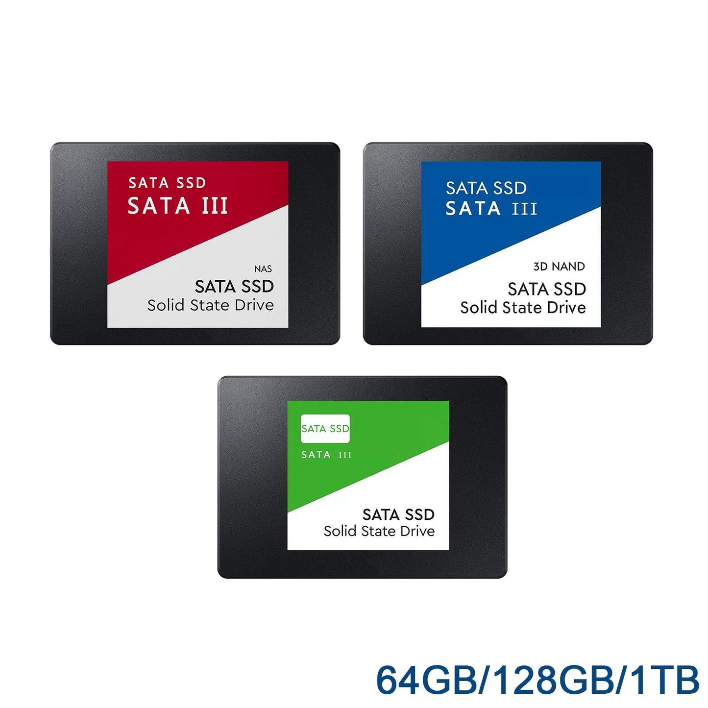 2.5 inches SATA 3.0 SSD Internal Solid State Drive for PC Laptop Blue 64GB