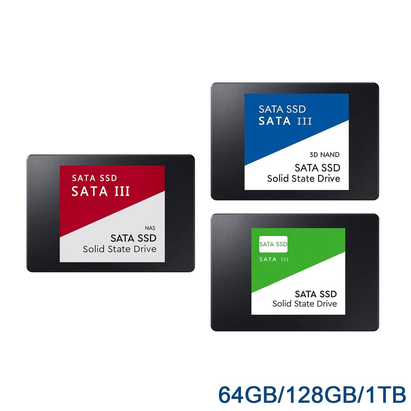 2.5 inches SATA 3.0 SSD Internal Solid State Drive for PC Laptop Blue 64GB