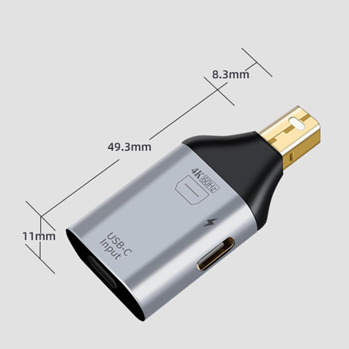 USB-C Female to Male Transfer Converter Adapter for Computer miniDP PD