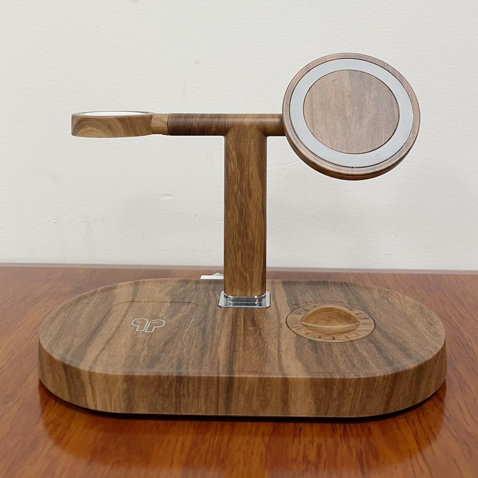 Charging Station /Stand/Dock for Apple Watch SE/6/5/4/3/2/1 iPhone12 Pro Max Custom wood Grain