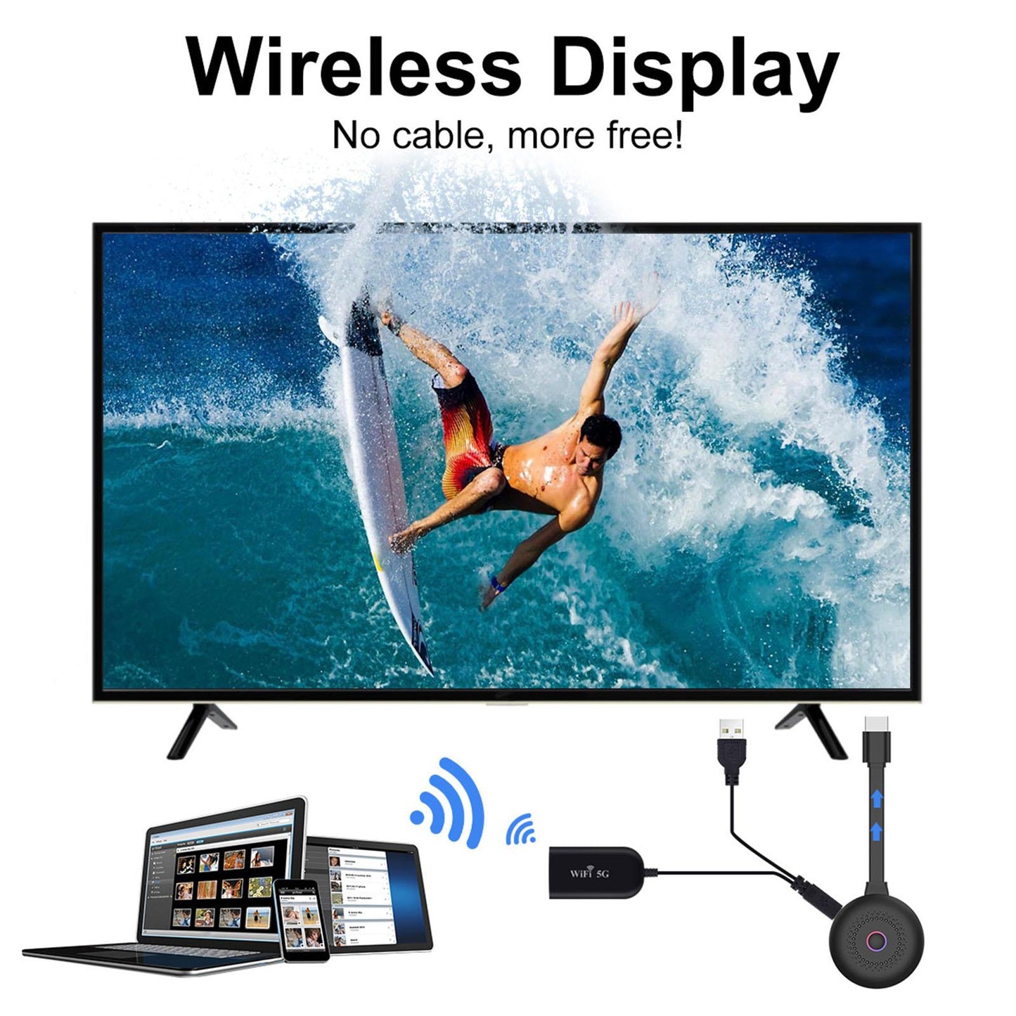 WiFi Wireless Adapter HDMI-Compatible Mirror Screen Display for Mac Android