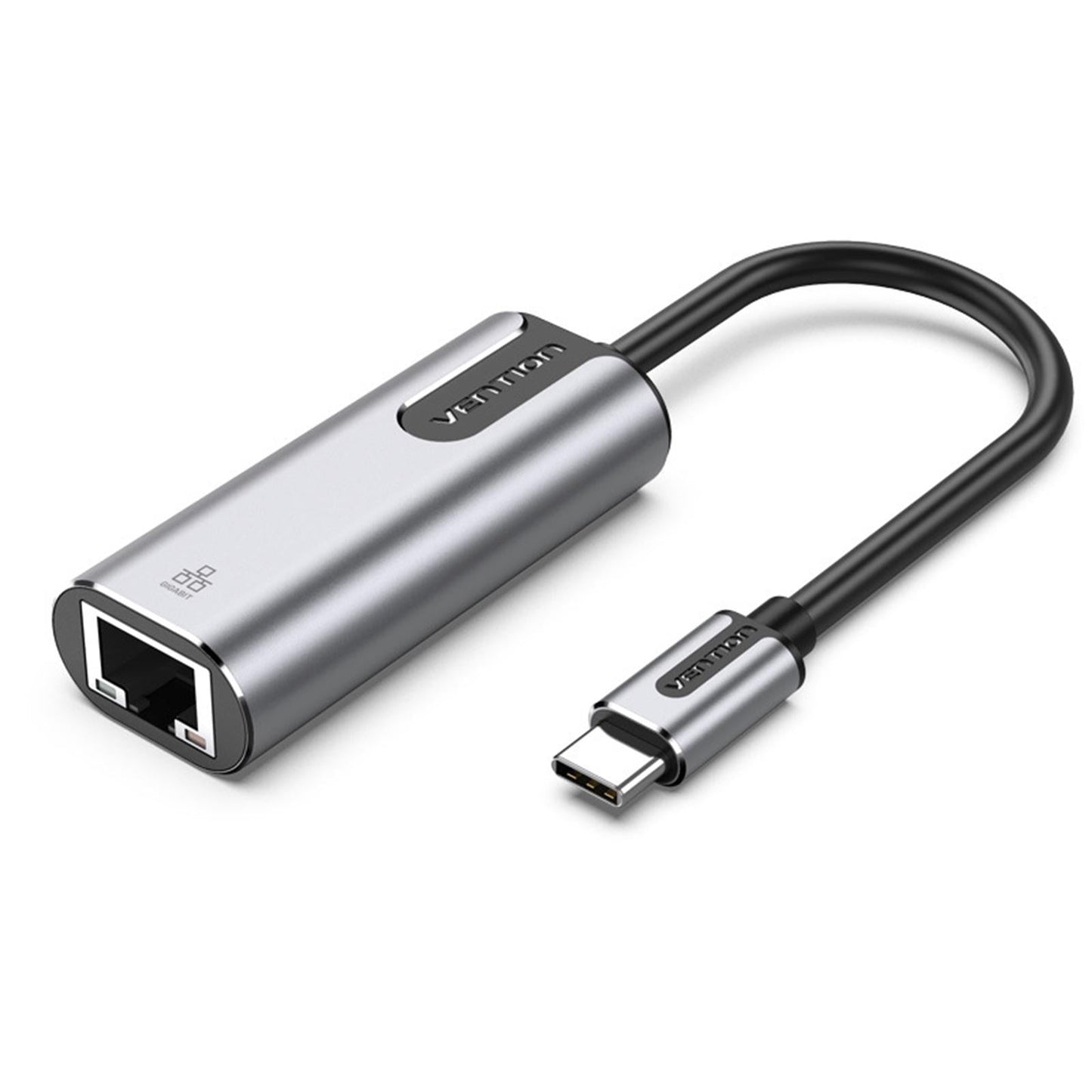 10/100/1000Mbps USB Type C Ethernet Adapter Portable Network Card Gray