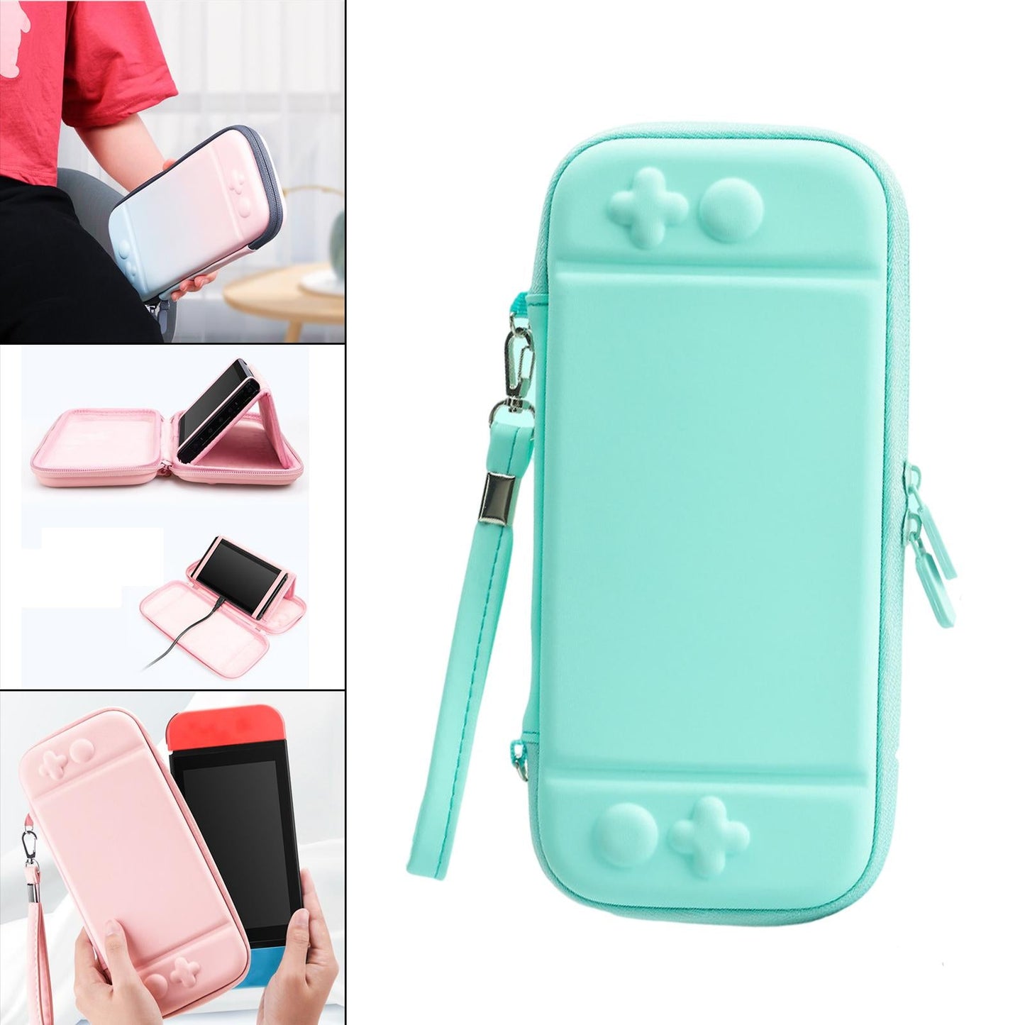 Carrying Case Cute Waterproof for NS Switch Lite Large Storage Space Green