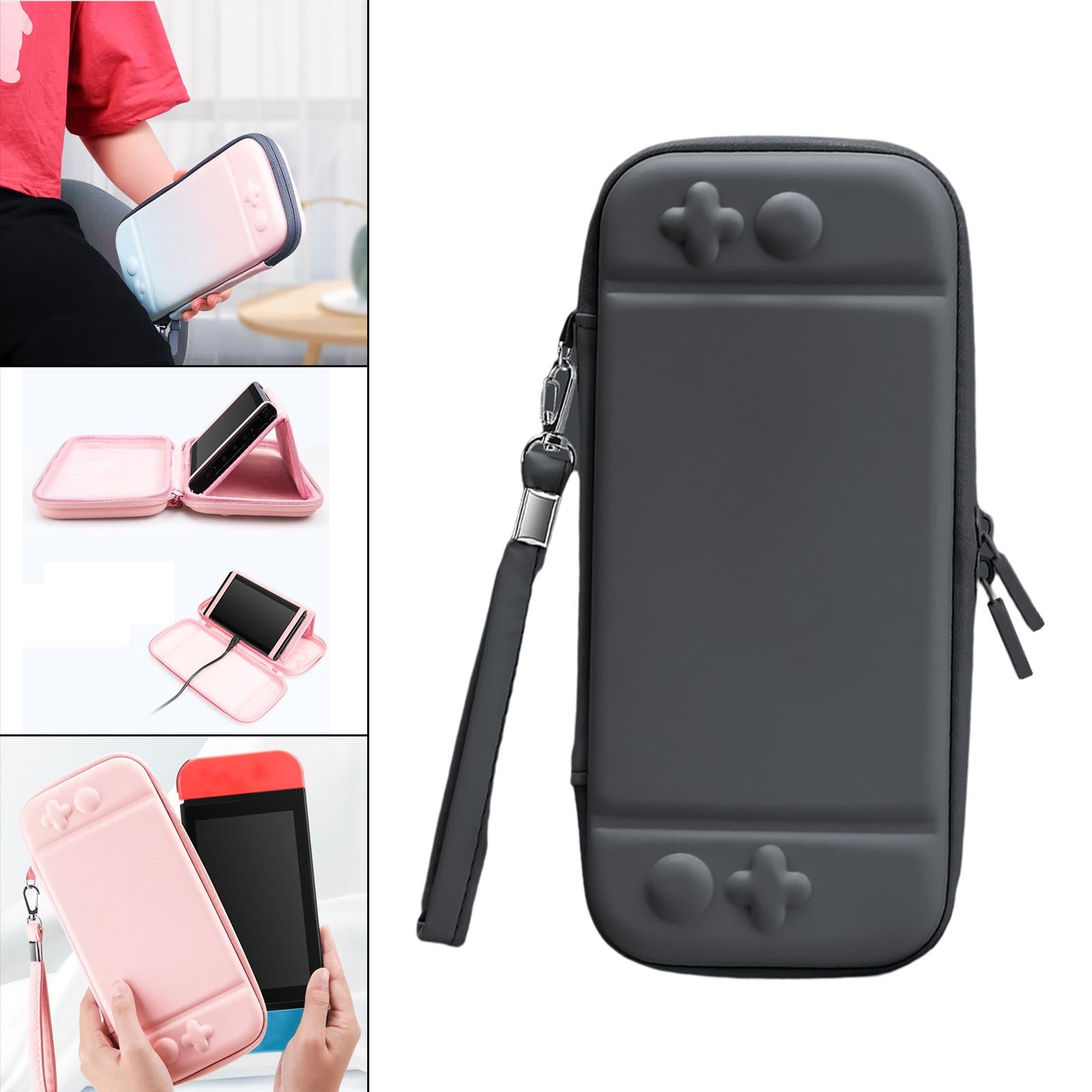 Carrying Case Cute Waterproof for NS Switch Lite Large Storage Space Grey