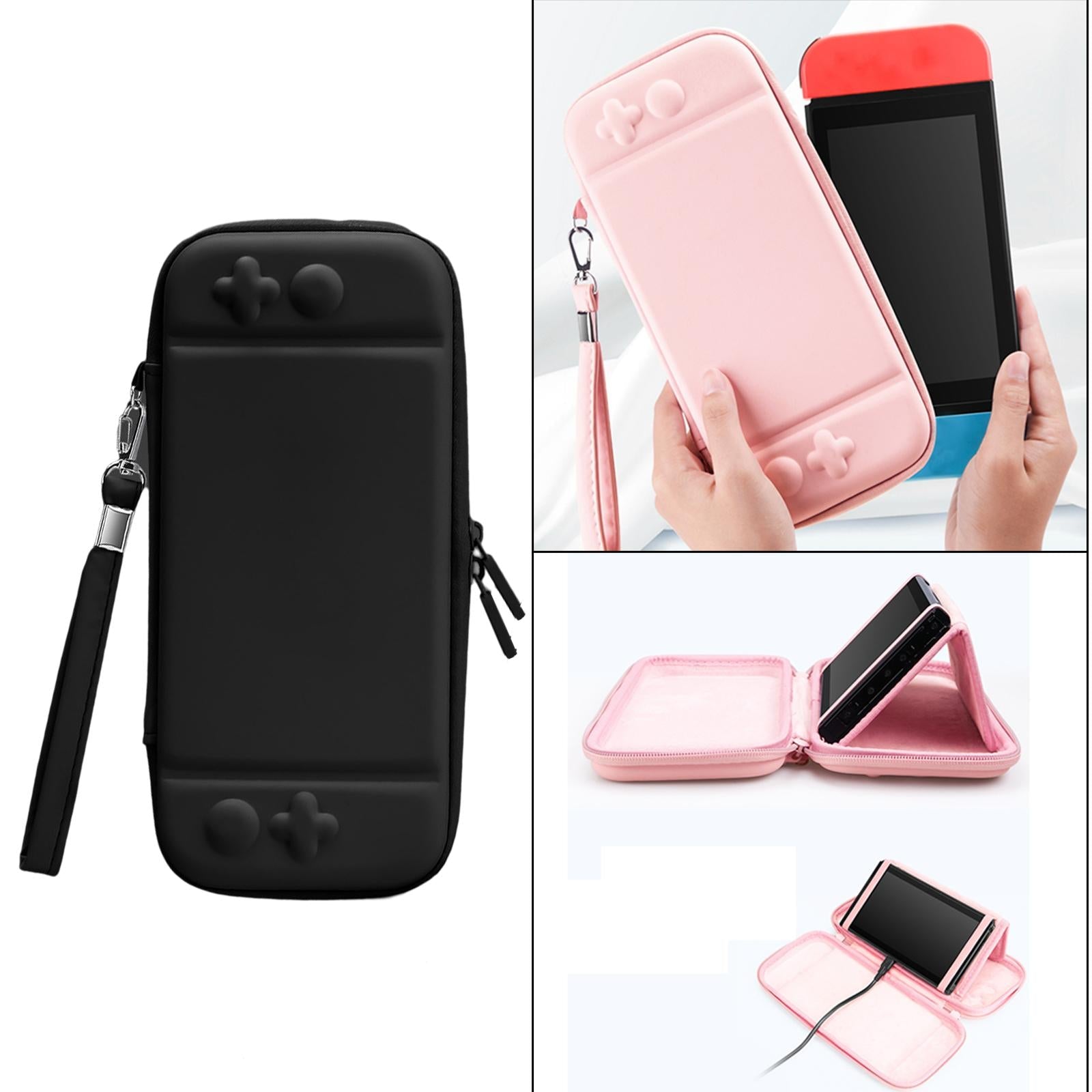 Carrying Case Cute Waterproof for NS Switch Lite Large Storage Space Black