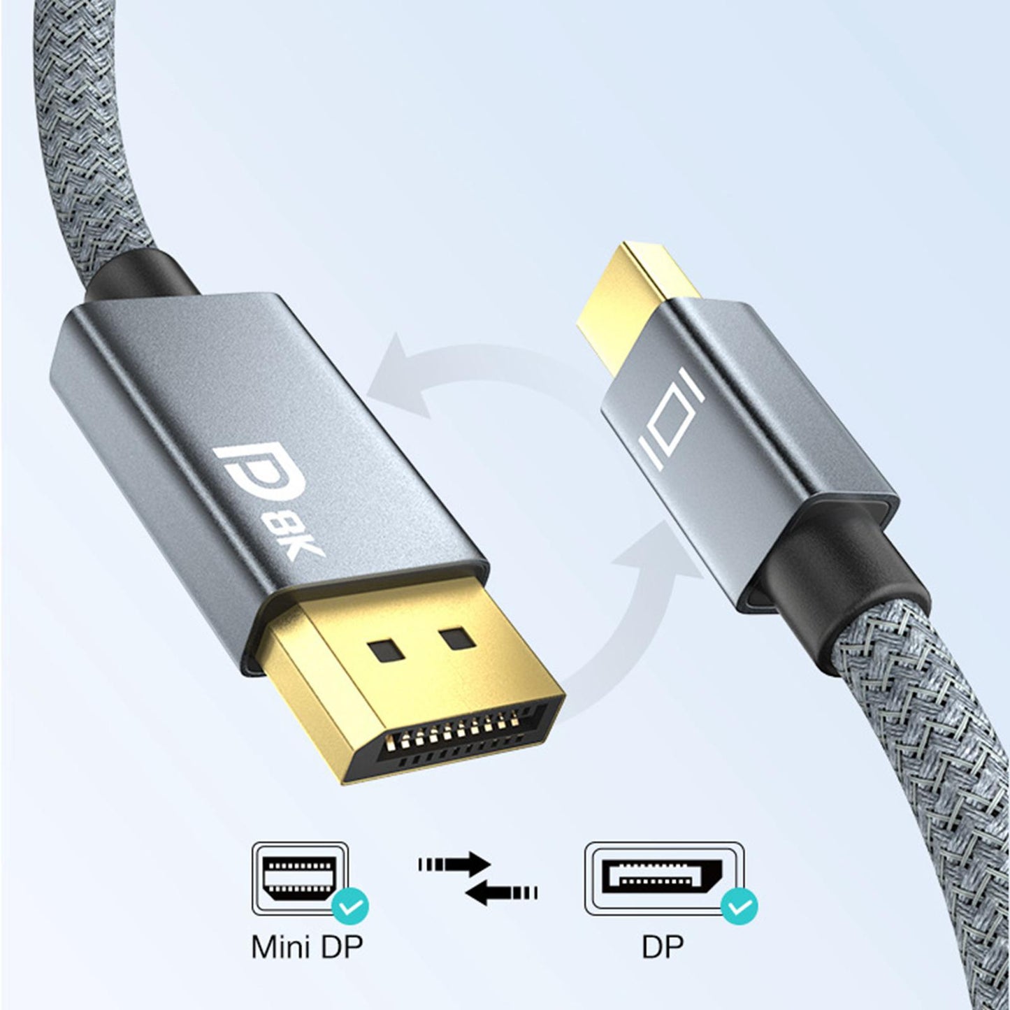 Mini DisplayPort to DisplayPort Cable 4K Resolution Converter for Laptop