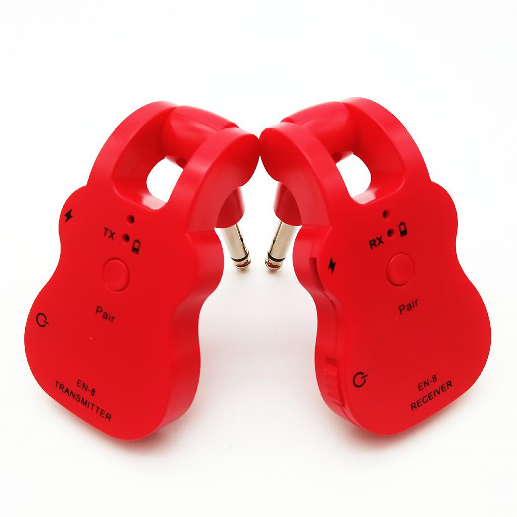 Guitar Wireless Audio Transmitter System Musical Instrument Pickup Red
