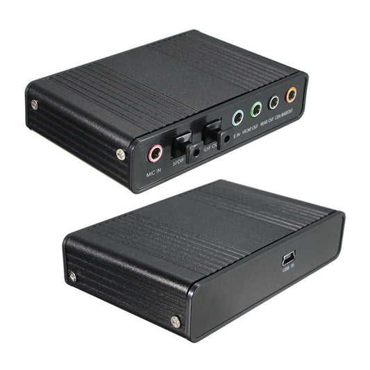 Sound Card 4 Channel 32KHz 48KHz Stereo 5.1 Audio USB 2.0 for Laptop black