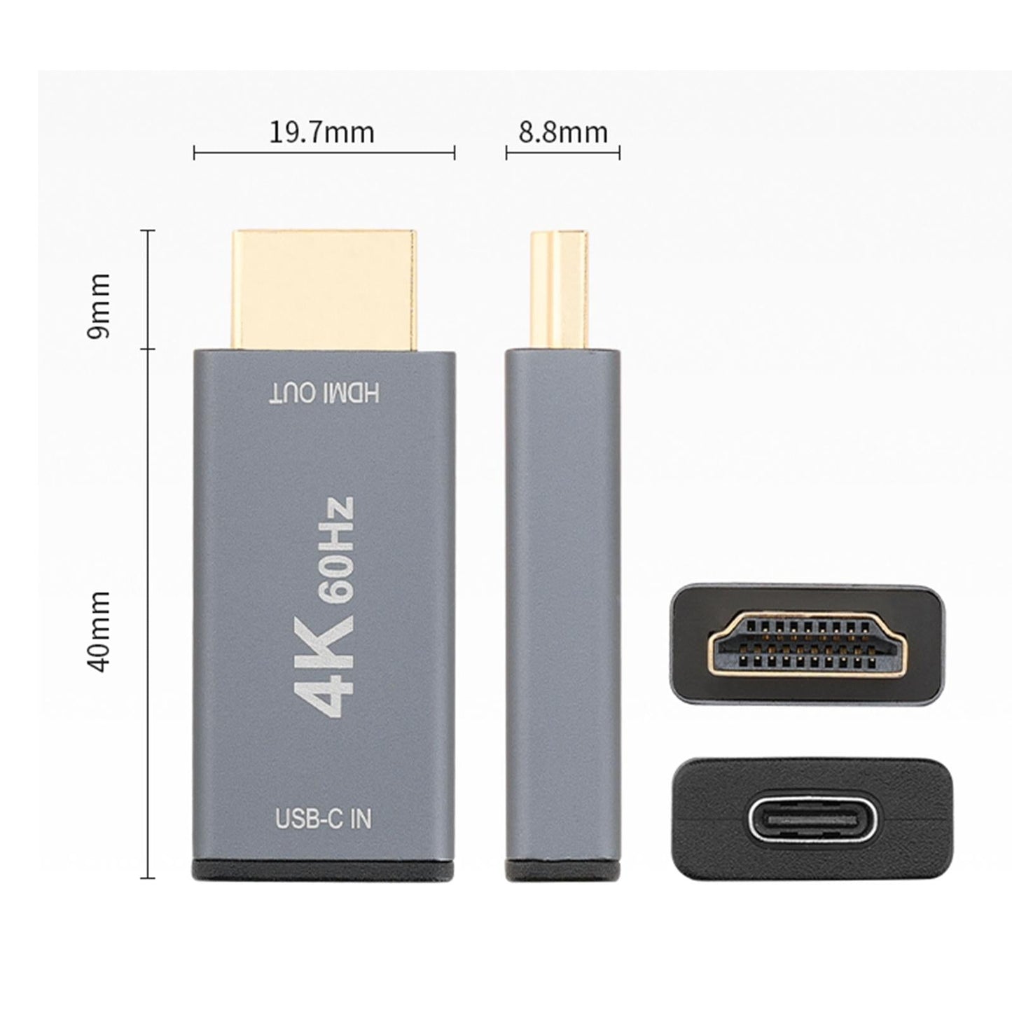 USB Type C 3.1 Female to HDMI Male Adapter 4K 60Hz for Tablet Phone Laptop