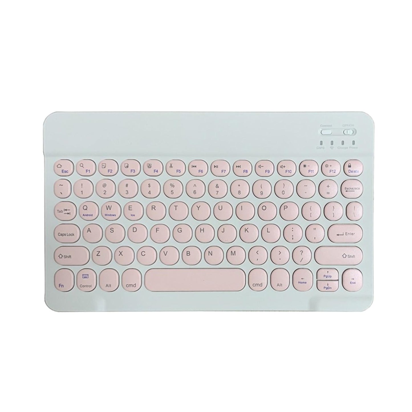 Round Keycap Wireless Bluetooth Keyboard for Phones Laptop Pink