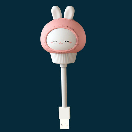 Night Light Under Cabinet Decorations Mini for Bedroom Kitchen Baby Girls Pink Bunny