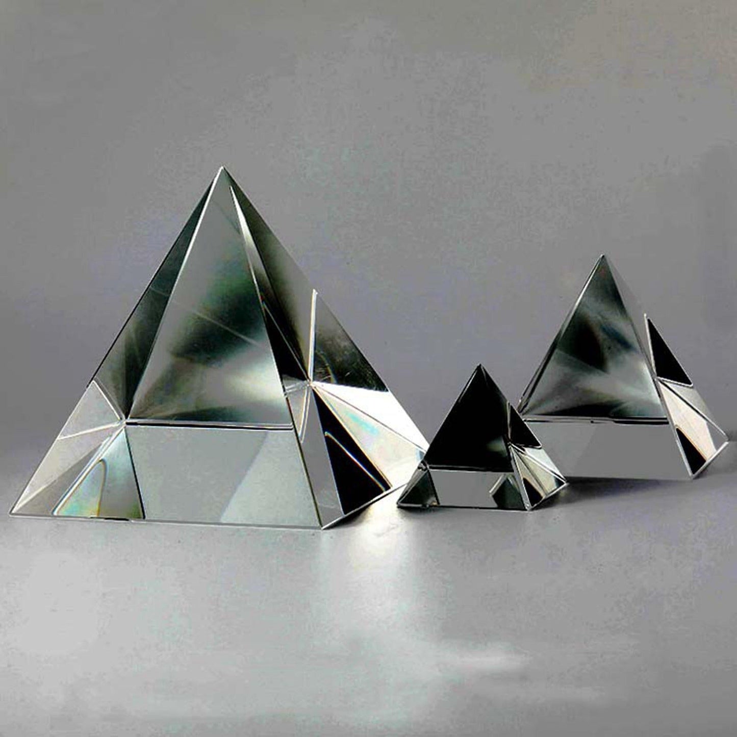 50mm Clear Crystal Pyramid Prism Ornament Photography Science Optics DIY