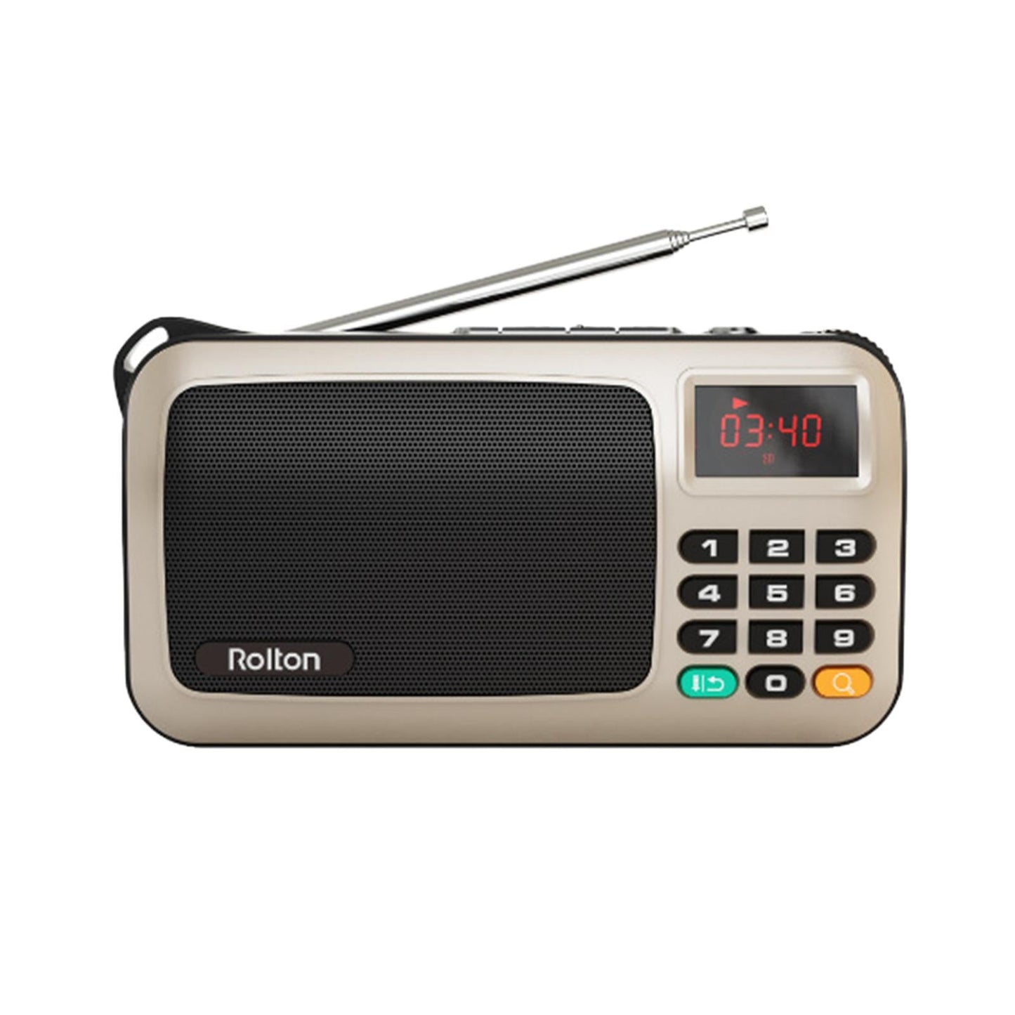 Portable USB FM Radio Emergency Flashlight Creative Gift for Friend Golden