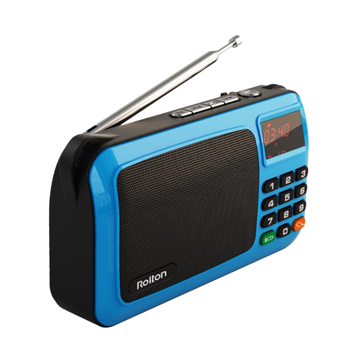 Portable USB FM Radio Emergency Flashlight Creative Gift for Friend Blue
