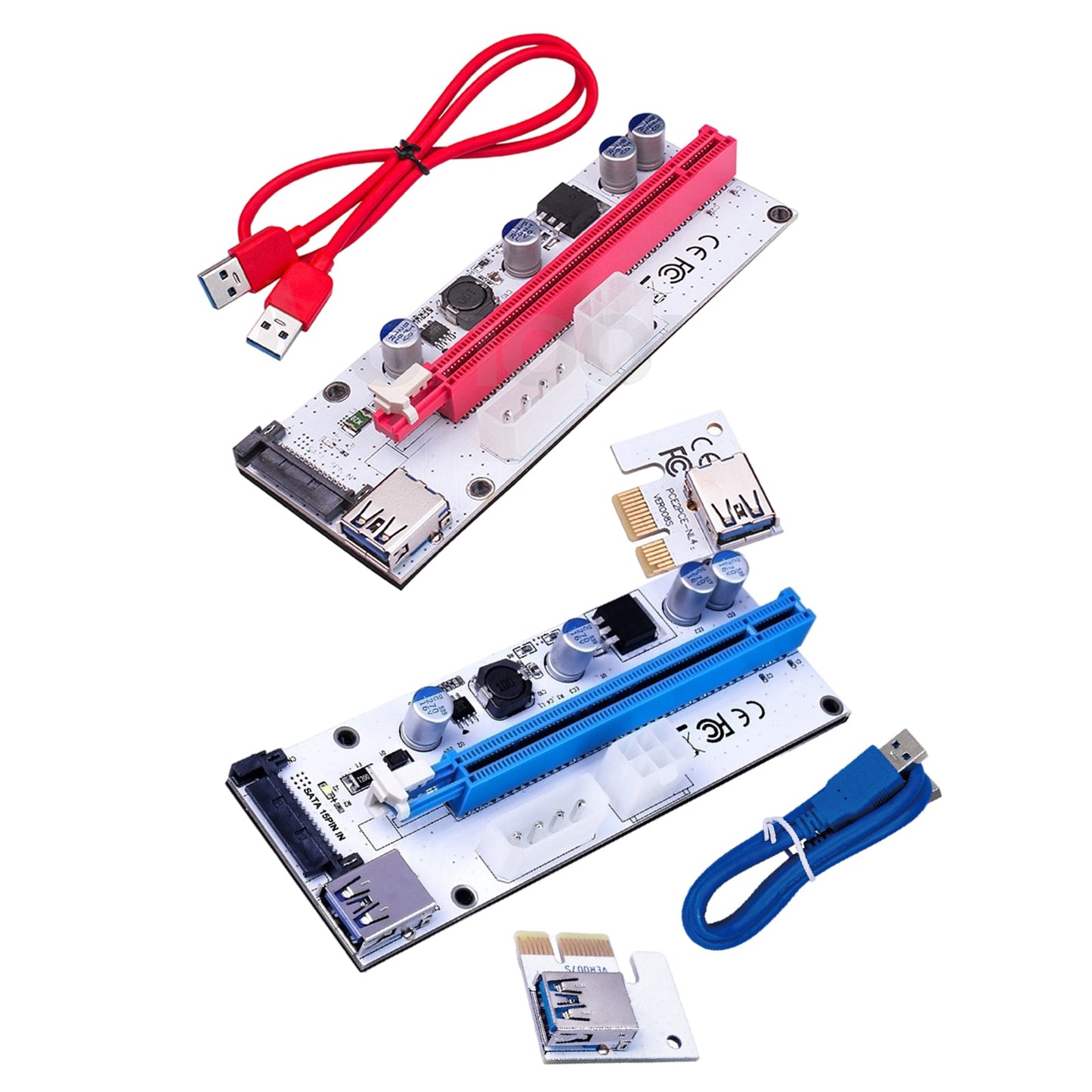 PCIE Riser Card Adapter PCI Express 1x to 16x Extension for Miner blue white