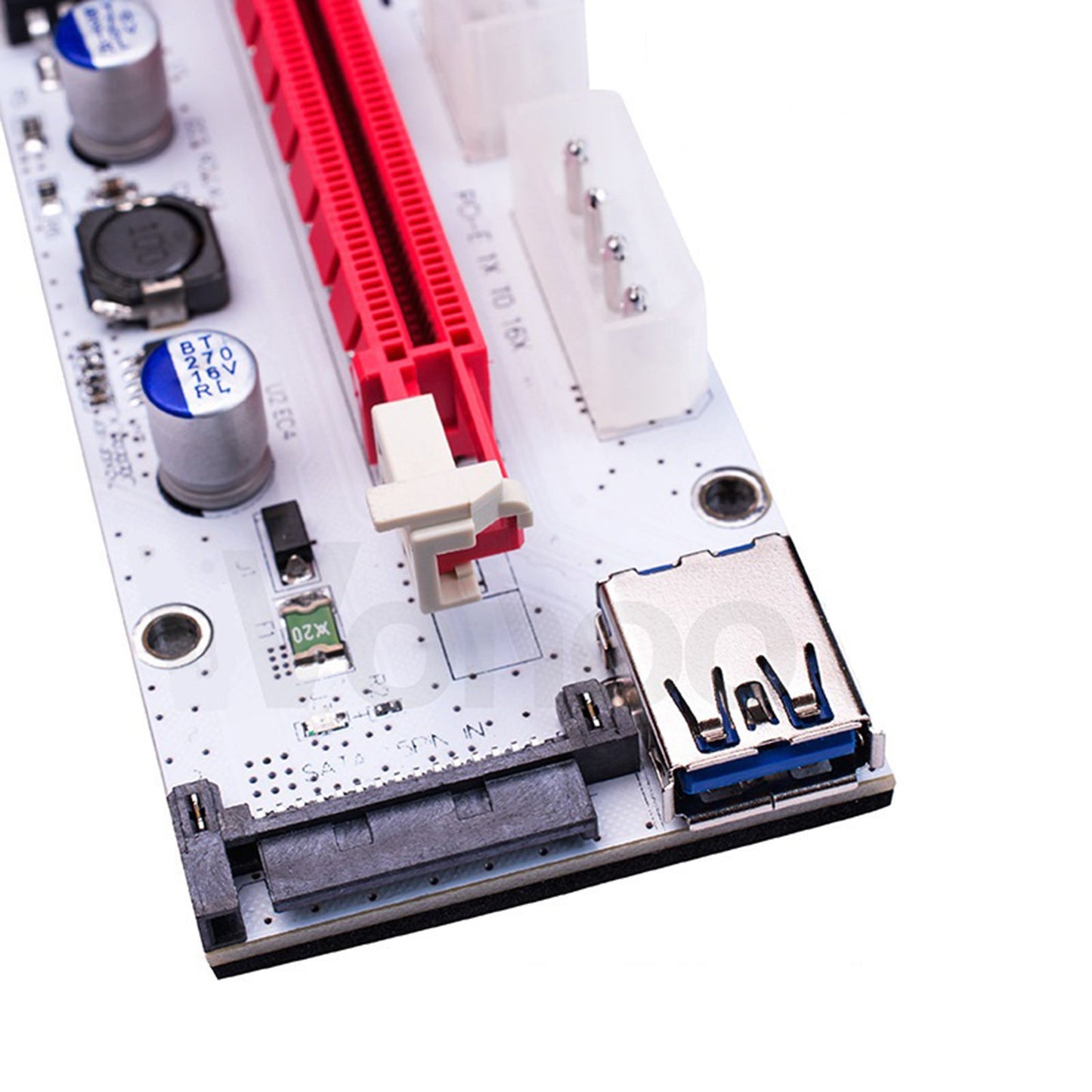 PCIE Riser Card Adapter PCI Express 1x to 16x Extension for Miner red white