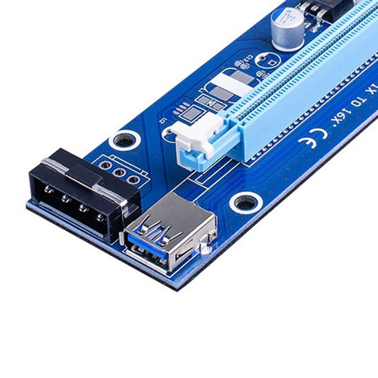 VER006S PCI-E Riser Card PCIE 1X to 16X USB 3.0 SATA Power for Bitcoin 4pin