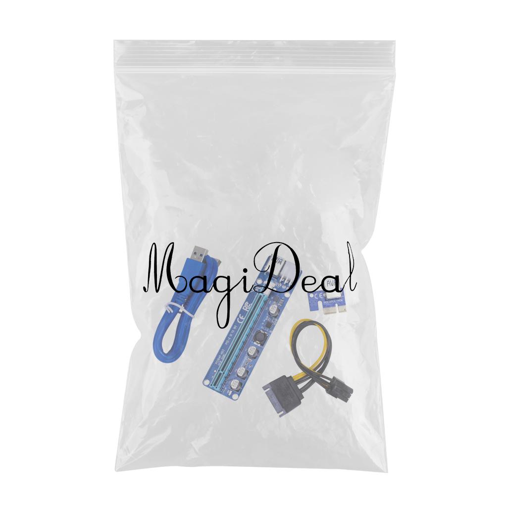 VER008C PCI-E GPU Riser Card PCIE 1X to 16X USB 3.0 60CM Cable Accessories