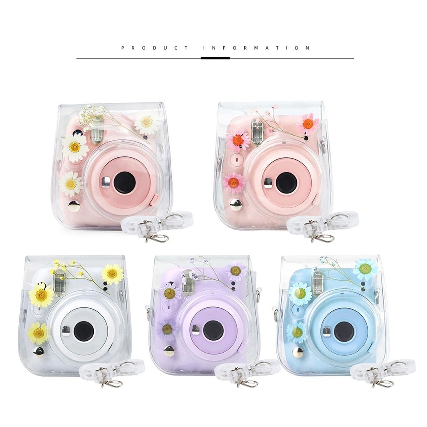 Camera Case Portable PVC Material Adjustable Strap for Instax Mini 11 9 8 Yellow