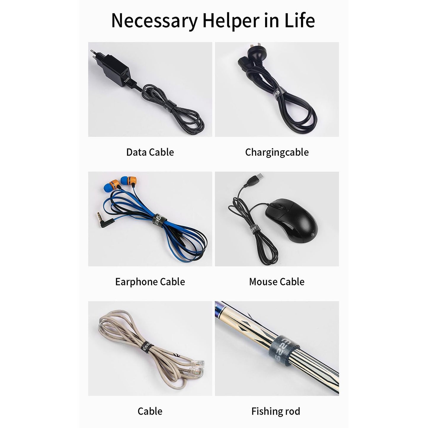 Cable Organizer Strong Adhesion Freely Tailor Reusable for Home Office 0.5m