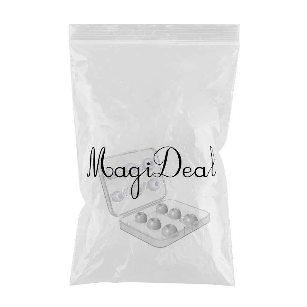 12Pcs Earbuds Ear Tips with Storage Box for Apple AirPods Pro 3 white gray
